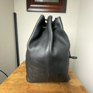 Coach Black Leather Bucket Bag